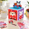 Hallmark Boys Valentines Day Cards and Mailbox for Kids School Classroom Exchange, Games and Sports (1 Box, 32 Valentine Cards, 35 Stickers, 1 Teacher Card)(Cats and Dogs  Pop Up Box)