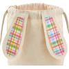 Hallmark Easter Bunny Canvas Reusable Gift Bag with Drawstring (Spring Plaid) for Easter Egg Hunt