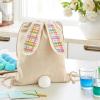 Hallmark Easter Bunny Canvas Reusable Gift Bag with Drawstring (Spring Plaid) for Easter Egg Hunt