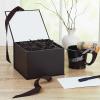 Hallmark Medium Gift Box with Lid and Shredded Paper Fill (Blue 7 inch Box) for Birthdays, Graduations, Anniversaries, Father’s Day, Christmas, Valentine’s Day, All Occasion(Black)