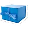 Hallmark Medium Gift Box with Lid and Shredded Paper Fill (Blue 7 inch Box) for Birthdays, Graduations, Anniversaries, Father’s Day, Christmas, Valentine’s Day, All Occasion(Blue)