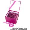 Hallmark Medium Gift Box with Lid and Shredded Paper Fill (Blue 7 inch Box) for Birthdays, Graduations, Anniversaries, Father’s Day, Christmas, Valentine’s Day, All Occasion(Hot Pink)