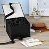 Hallmark Medium Gift Box with Lid and Shredded Paper Fill (Blue 7 inch Box) for Birthdays, Graduations, Anniversaries, Father’s Day, Christmas, Valentine’s Day, All Occasion(Black)