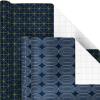 Hallmark Metallic Wrapping Paper Bundle with Cutlines on Reverse (6 Rolls: 210 Square Feet Total) Navy, Gold, Silver and White for Birthdays, Weddings, Graduations, Hanukkah, Christmas(Silver  Gold  Navy)