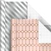 Hallmark Metallic Wrapping Paper Bundle with Cutlines on Reverse (6 Rolls: 210 Square Feet Total) Navy, Gold, Silver and White for Birthdays, Weddings, Graduations, Hanukkah, Christmas(Silver  Pink  Navy  Mint  Gold)