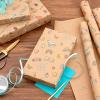 Hallmark Metallic Wrapping Paper Bundle with Cutlines on Reverse (6 Rolls: 210 Square Feet Total) Navy, Gold, Silver and White for Birthdays, Weddings, Graduations, Hanukkah, Christmas(Retro Icons)