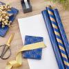 Hallmark Metallic Wrapping Paper Bundle with Cutlines on Reverse (6 Rolls: 210 Square Feet Total) Navy, Gold, Silver and White for Birthdays, Weddings, Graduations, Hanukkah, Christmas(Navy  Gold  Silver  White)