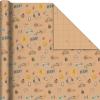 Hallmark Metallic Wrapping Paper Bundle with Cutlines on Reverse (6 Rolls: 210 Square Feet Total) Navy, Gold, Silver and White for Birthdays, Weddings, Graduations, Hanukkah, Christmas(Retro Icons)