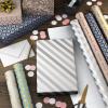 Hallmark Metallic Wrapping Paper Bundle with Cutlines on Reverse (6 Rolls: 210 Square Feet Total) Navy, Gold, Silver and White for Birthdays, Weddings, Graduations, Hanukkah, Christmas(Silver  Pink  Navy  Mint  Gold)