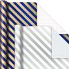 Hallmark Metallic Wrapping Paper Bundle with Cutlines on Reverse (6 Rolls: 210 Square Feet Total) Navy, Gold, Silver and White for Birthdays, Weddings, Graduations, Hanukkah, Christmas(Navy  Gold  Silver  White)