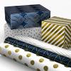 Hallmark Metallic Wrapping Paper Bundle with Cutlines on Reverse (6 Rolls: 210 Square Feet Total) Navy, Gold, Silver and White for Birthdays, Weddings, Graduations, Hanukkah, Christmas(Silver  Gold  Navy)