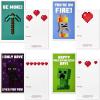 Hallmark Minecraft Valentines Day Cards and Mailbox for Kids School Classroom Exchange (1 Box, 32 Valentine Cards, 35 Stickers, 1 Teacher Card)