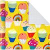 Hallmark Rainbow Wrapping Paper Rolls for Graduation, Birthday, Wedding, All Occasion – Colorful Striped Gift Wrap Paper (Set of 3 Reversible Rolls: 75 sq. ft. ttl.)(Cats and Dogs  Stripes  Cupcakes)