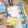 Hallmark Rainbow Wrapping Paper Rolls for Graduation, Birthday, Wedding, All Occasion – Colorful Striped Gift Wrap Paper (Set of 3 Reversible Rolls: 75 sq. ft. ttl.)(Cats and Dogs  Stripes  Cupcakes)