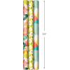 Hallmark Reversible Spring Wrapping Paper (3 Rolls: 75 Sq. Ft. Ttl) Floral, Lemons, Bright Abstract for Easter, Birthdays, Mother’s Day, Bridal Showers, Baby Showers(Reversible Pink  Yellow  Mint)