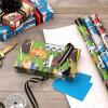 Hallmark Star Wars Wrapping Paper with Cut Lines on Reverse (3-Pack: 60 sq. ft. ttl) with Yoda, Darth Vader, Chewbacca, R2-D2, C-3PO, Stormtroopers, X-Wing, Millennium Falcon(Wrapping Paper)