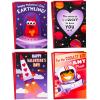 Hallmark Valentines Day Cards for Kids School, Outer Space (8 Classroom Valentines with Envelopes)(Purple and Black)