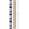 Hallmark Wrapping Paper Bundle with Cut Lines on Reverse – Blush Pink, Gray, Blue, Gold (3-Pack: 55 sq. ft. ttl.) High Gloss & Metallic Prints for Mothers Day, Weddings, Baby Showers, Bridal Showers(Kraft Colorful Stripes  Grid  Plus)