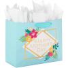 Light Blue Floral with Gold Foil