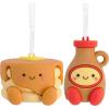 Hallmark Better Together Santa Milk Mug and Christmas Tree Cookie Magnetic Christmas Ornaments, Set of 2, Shatterproof(Pancakes & Syrup)