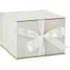Hallmark Medium Gift Box with Lid and Shredded Paper Fill (Blue 7 inch Box) for Birthdays, Graduations, Anniversaries, Father’s Day, Christmas, Valentine’s Day, All Occasion(White)