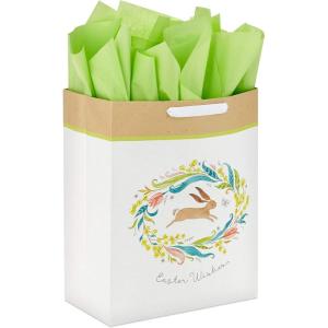 Hallmark 15″ Extra Large Easter Gift Bag with Tissue Paper (Happy Easter, Polka Dots) for Easter Baskets, Easter Egg Hunts and Kids Presents(Easter Wishes)