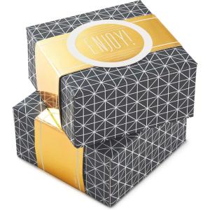 Hallmark 8″ Medium Pearl White Gift Boxes with Wrap Bands (3 Boxes, 3 Wrap Bands) for Easter, Weddings, Bridal Parties, Valentine’s Day, Graduations, Wrapped Treats and Cookies(Gray and Gold)