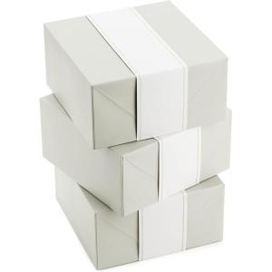 Hallmark 8″ Medium Pearl White Gift Boxes with Wrap Bands (3 Boxes, 3 Wrap Bands) for Easter, Weddings, Bridal Parties, Valentine’s Day, Graduations, Wrapped Treats and Cookies(Antique White)