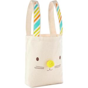 Hallmark 8″x10″ Easter Canvas Tote Bag (Bunny Ears) for Easter Baskets, Egg Hunts, Spring Birthdays and More(Bunny Ears)