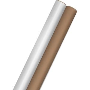 Hallmark All Occasion Reversible Wrapping Paper – Gold & Kraft Stripes, Triangles, Chevron, Polka Dots(White and Brown)