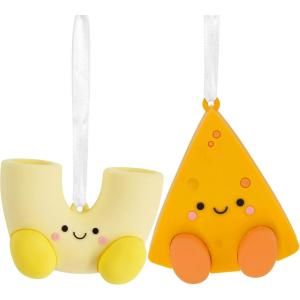 Hallmark Better Together Chips and Salsa Magnetic Christmas Ornaments, Set of 2, Shatterproof(Mac & Cheese)