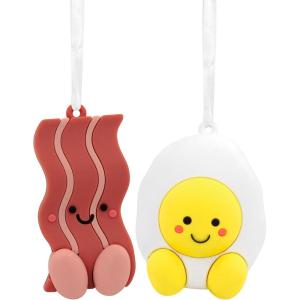 Hallmark Better Together Pizza and Ranch Dressing Magnetic Christmas Ornaments, Set of 2(Bacon & Eggs)