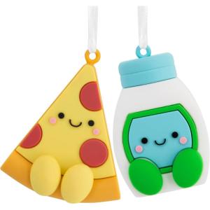 Hallmark Better Together Pizza and Ranch Dressing Magnetic Christmas Ornaments, Set of 2(Pizza & Ranch)