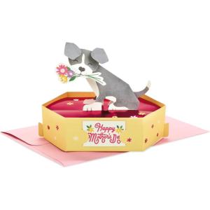 Hallmark Mothers Day Pop Up Card (Puppy Dog with Flowers)(pop-up)
