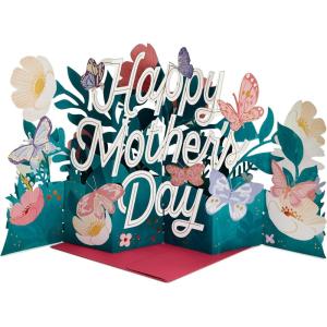 Hallmark Paper Wonder Displayable Jumbo Easter Card or Centerpiece (Accordion Fold Pop Up Easter Eggs and Flowers)(Jumbo Accordion Fold Pop Up)