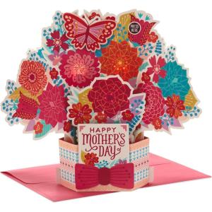 Hallmark Paper Wonder Mother’s Day Pop Up Card (Bunnies) for Spring, Easter Card for Mom(Pop Up Pot of Flowers)