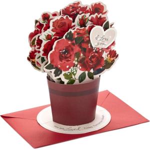 Hallmark Paper Wonder Mother’s Day Pop Up Card (Pink and Gold Flower Bouquet)(Red)