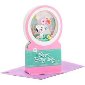 Hallmark Paper Wonder Peanuts Mother’s Day Pop Up Card with Music (Snoopy Snow Globe, Plays Instrumental Music)(Snoopy Snow Globe  Plays Instrumental Music)