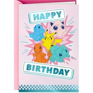 Hallmark Pokemon Valentine’s Day Cards & Mailbox with Sound for Classroom Exchange (34 Piece)(Birthday Card)