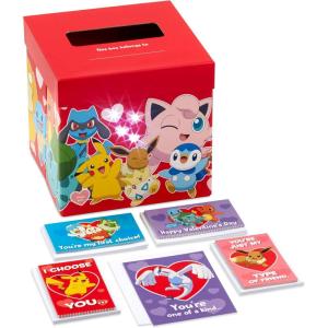 Hallmark Pokemon Valentine’s Day Cards & Mailbox with Sound for Classroom Exchange (34 Piece)(Valentine’s Day Cards with Mailbox)