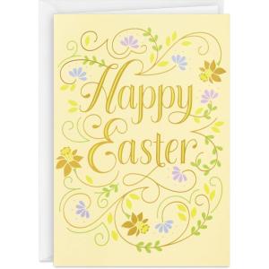 Hallmark Vintage Easter Cards, Pastel Yellow (40 Cards with Envelopes)(Happy Easter Card Pack)
