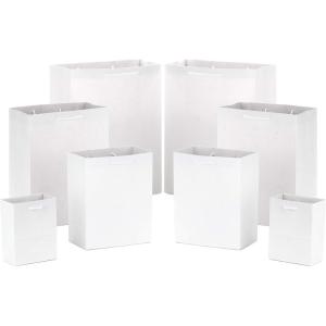 Hallmark White Gift Bags in Assorted Sizes (8 Bags: 2 Small 5″, 2 Medium 8″, 2 Large 11″, 2 Extra Large 14″) for Christmas, Weddings, Bridal Showers, Birthdays, Graduations(White)