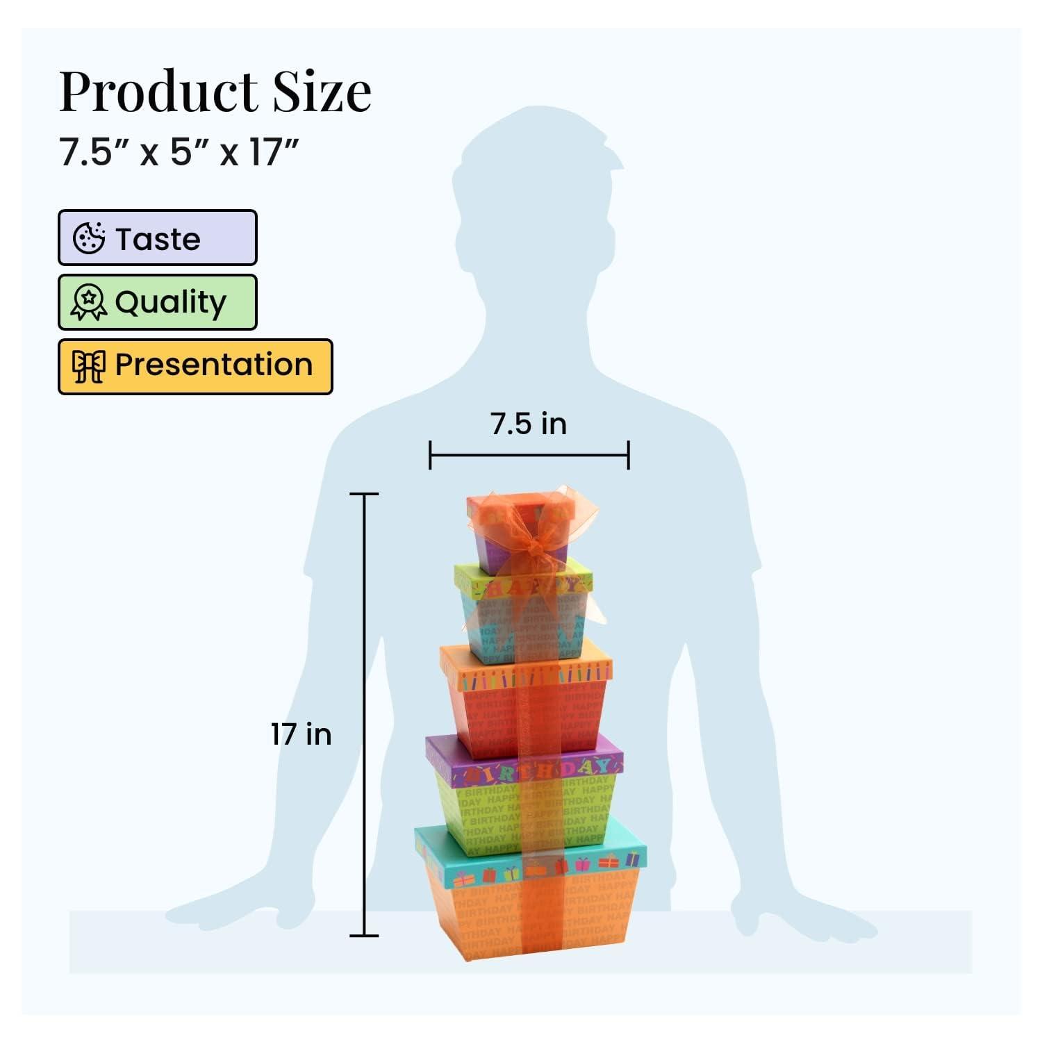 imageBroadway Basketeers Birthday Gift Tower with Snacks Chocolate ampamp Hallmark Best Birthday Ever Card