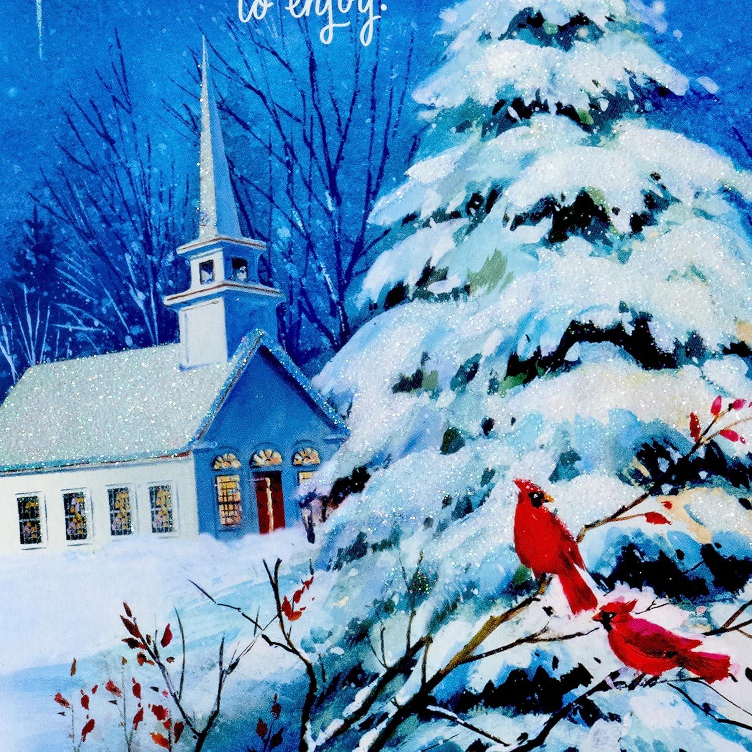 imageDayspring Religious Christmas Cards 16 Cards and Envelopes Winter ChurchWinter Church Religious Holiday Cards