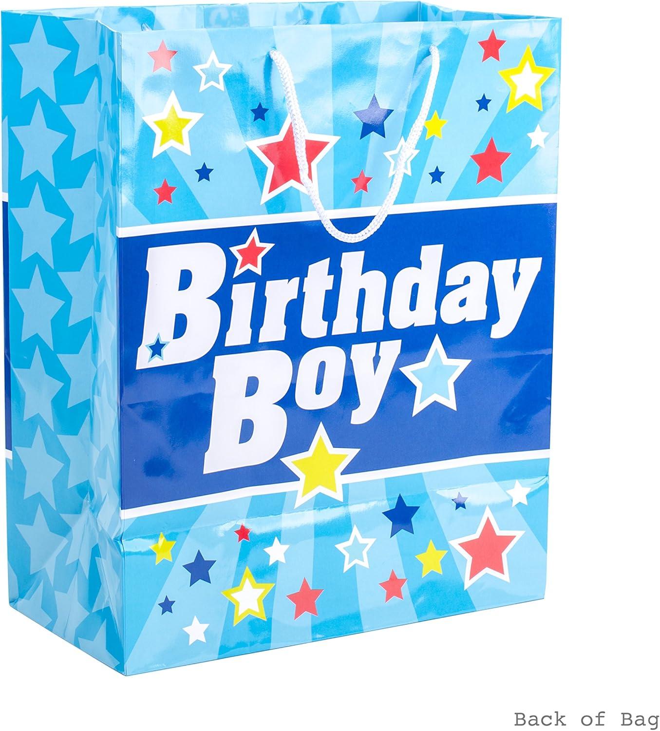 imageHallmark 13quot Large Gift Bag with Birthday Card and Tissue Paper Blue with Stars Birthday BoyBirthday Boy