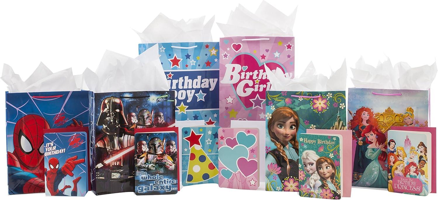 imageHallmark 13quot Large Gift Bag with Birthday Card and Tissue Paper Blue with Stars Birthday BoyBirthday Boy
