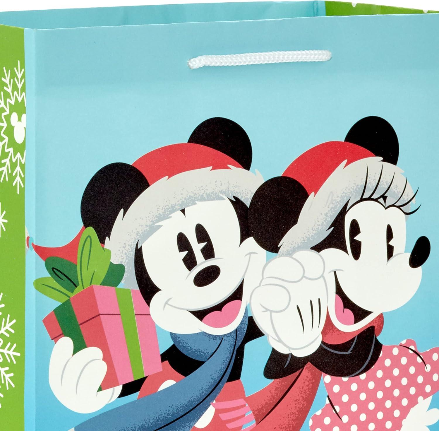 imageHallmark 13quot Large Gift Bag with Tissue Paper Minnie Mouse for Birthdays Kids Parties or Any OccasionMickey and Minnie Christmas