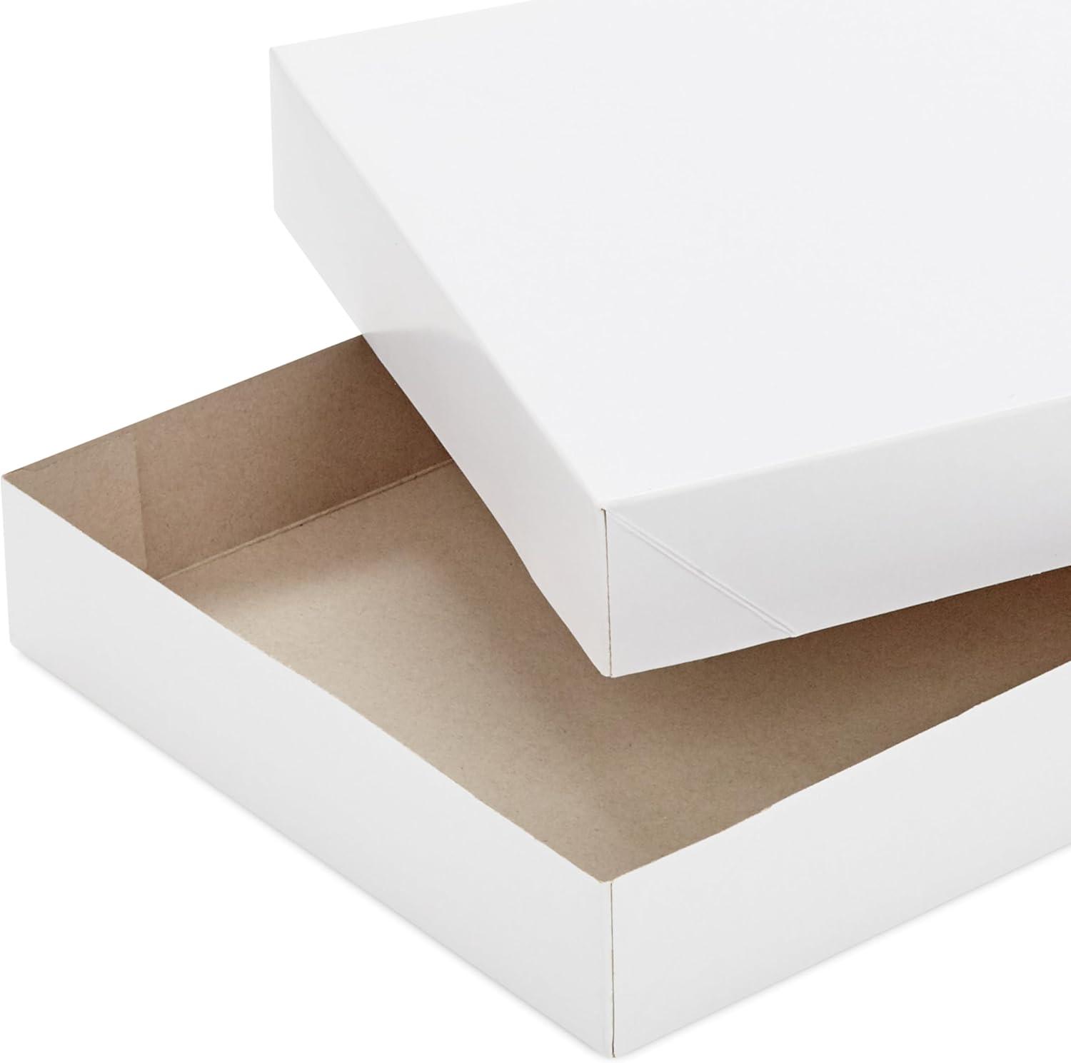 imageHallmark 14quot Medium Gift Boxes with Lids 12 White Shirt Boxes for Christmas Birthdays Holidays1 Count Pack of 8