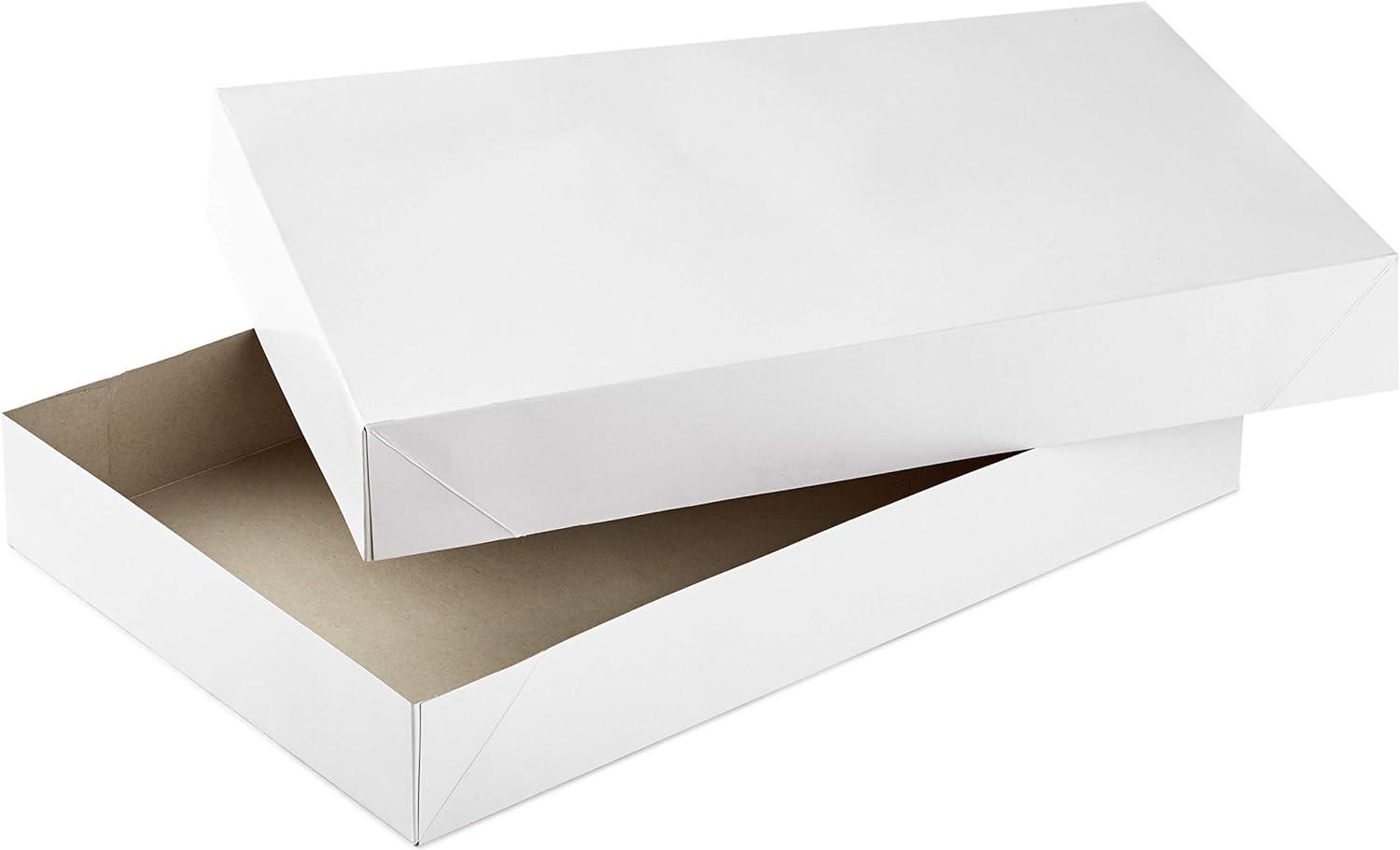 imageHallmark 14quot Medium Gift Boxes with Lids 12 White Shirt Boxes for Christmas Birthdays Holidays2 Count Pack of 1