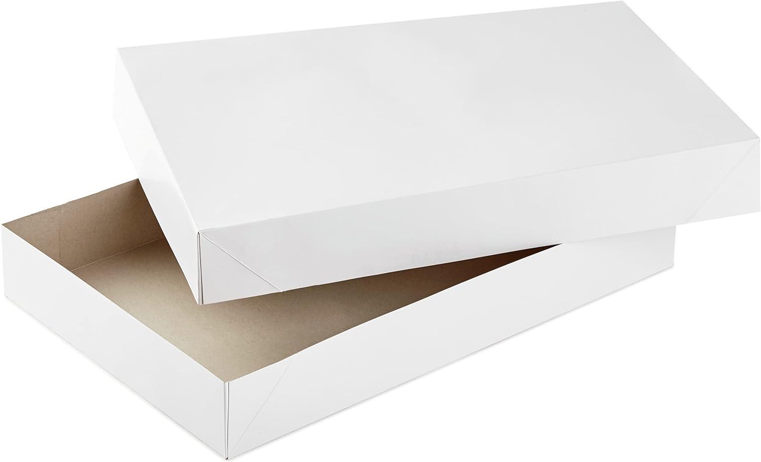 imageHallmark 14quot Medium Gift Boxes with Lids 12 White Shirt Boxes for Christmas Birthdays Holidays2 Count Pack of 1